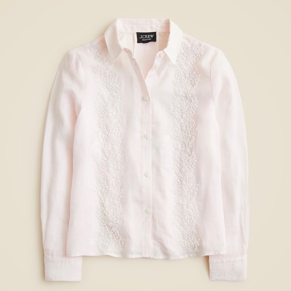 J. Crew Tops - J. Crew Collection Beaded Button-up Shirt in Ramie NWT